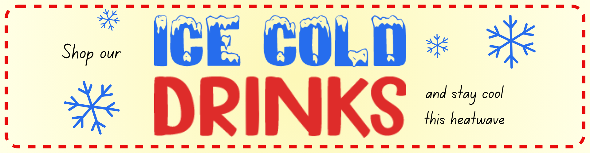 Retro ICE COLD DRINKS hand painted sign